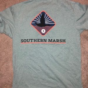blue Southern Marsh pocket t shirt MEDIUM